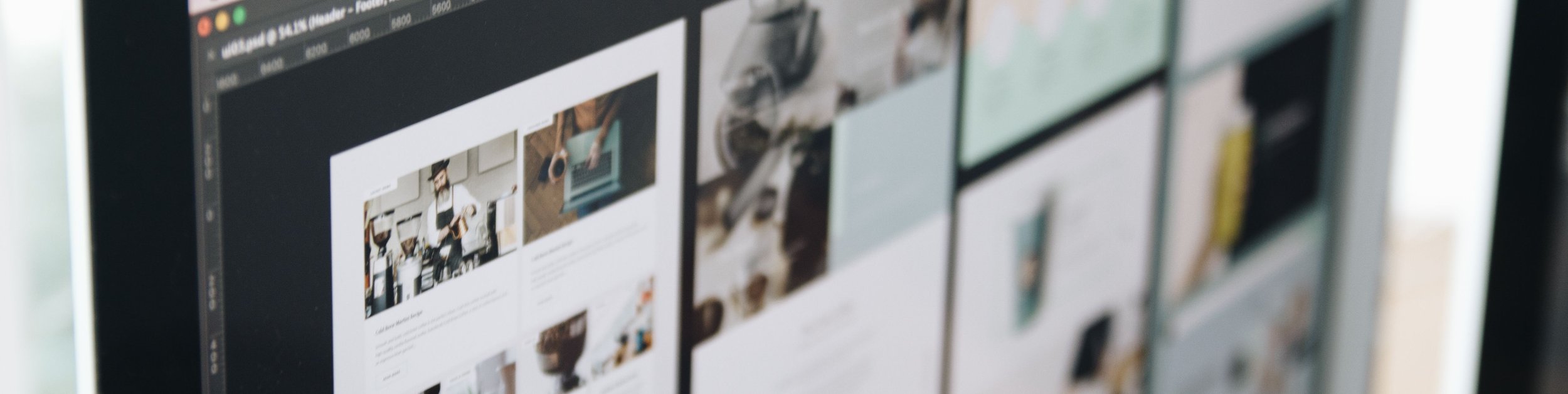 Small business website development being done on a desktop computer